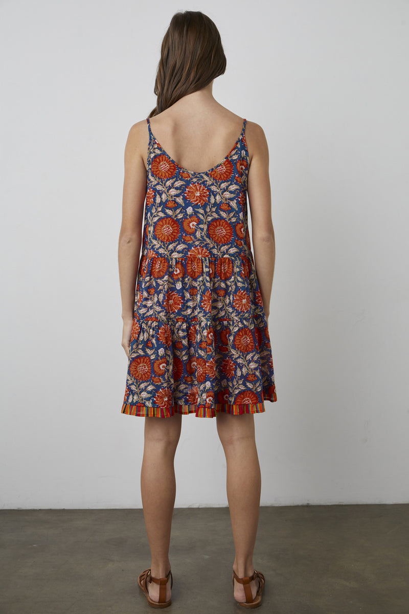 VELVET By Graham & Spencer Priscilla Printed Boho Dress Waterlily