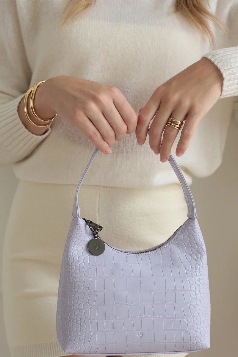 Mini Marlo Periwinkle Croc Ela Handbags Belle s Boutique Muskoka