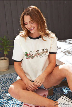 HO HO HO Merry Christmas Red Ringer Tee | CHRISTMAS DROP