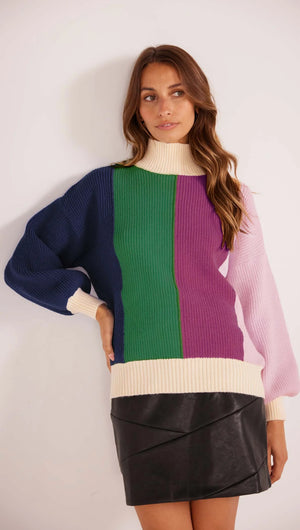 Kelsey Colour-block Knit Sweater | MINKPINK