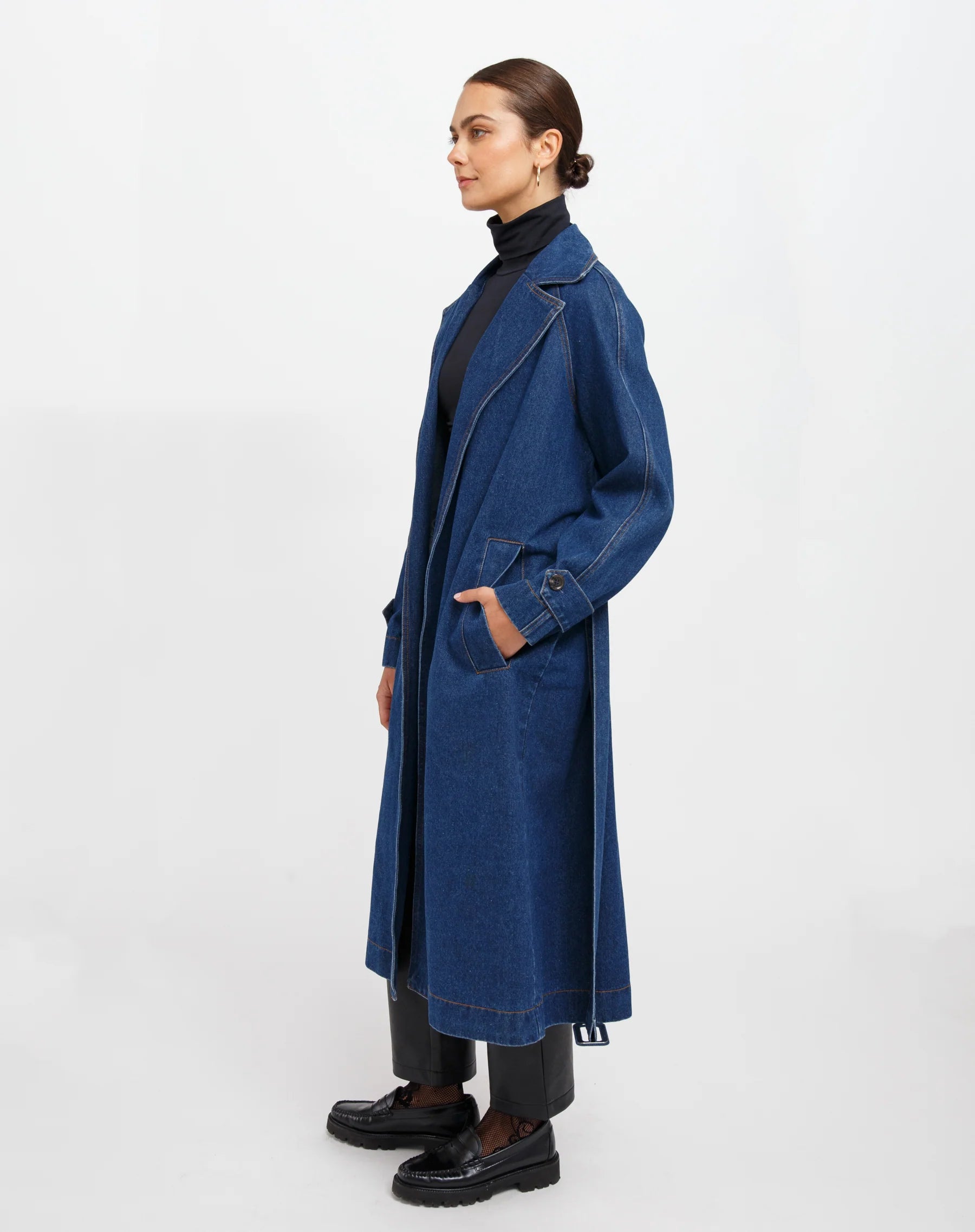 Caitlin Denim Trench Coat | BTL