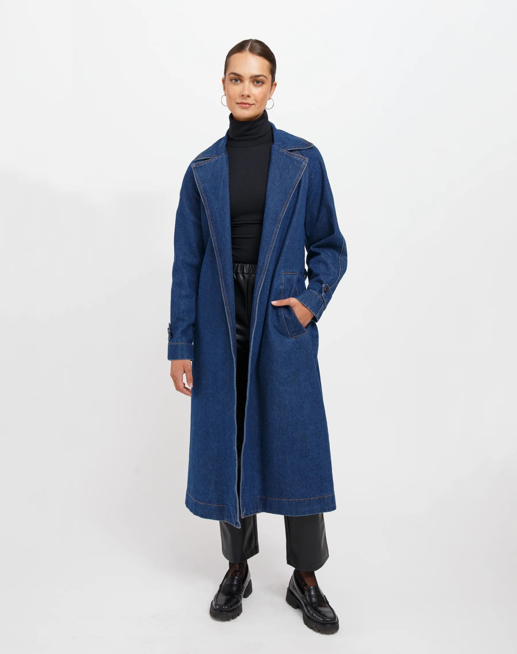 Caitlin Denim Trench Coat | BTL