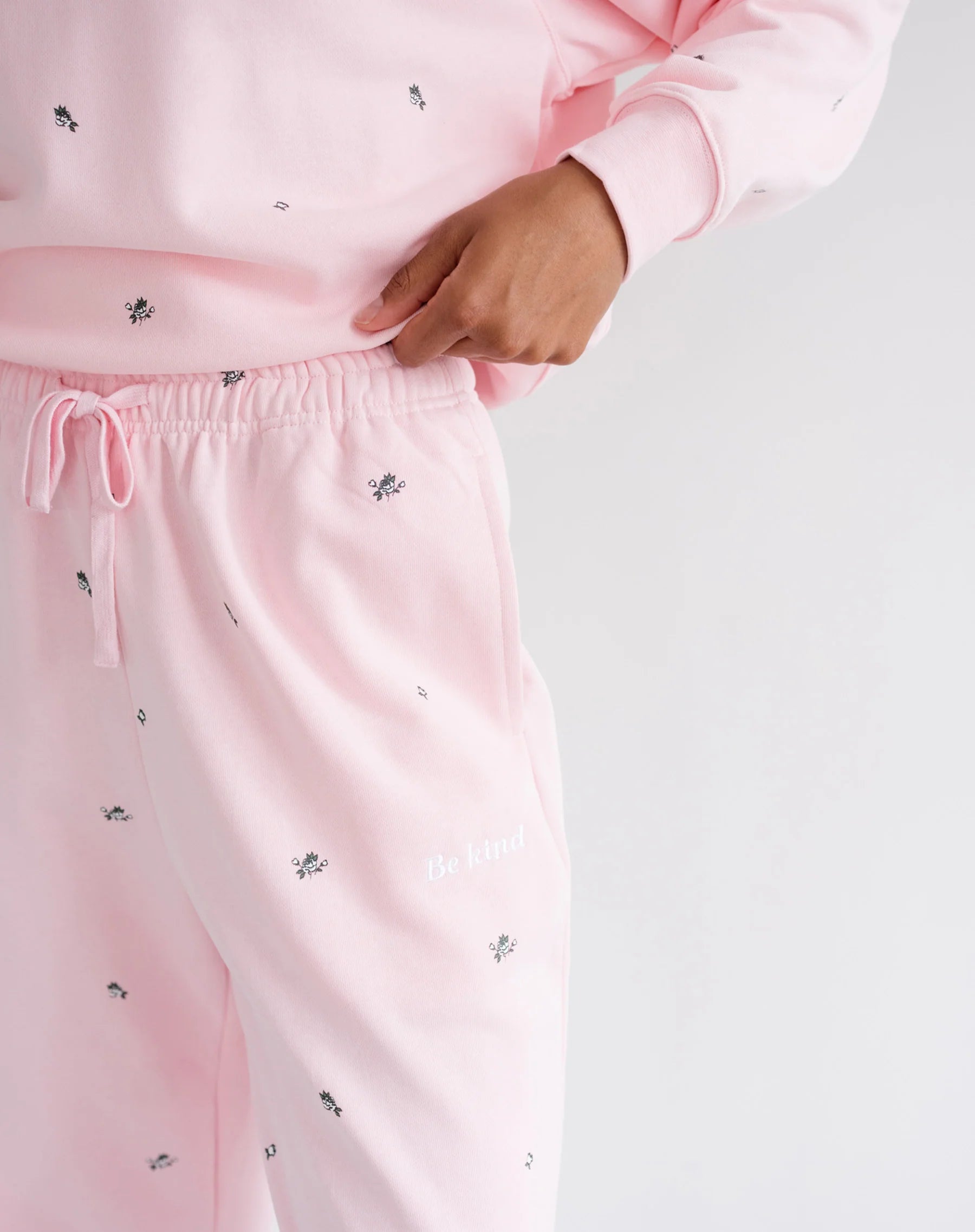 "Be Kind" All Over Floral Oversized Joggers | BTL