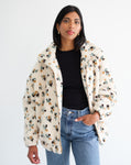 Floral Sherpa Jacket - Brown W/Cream | BTL