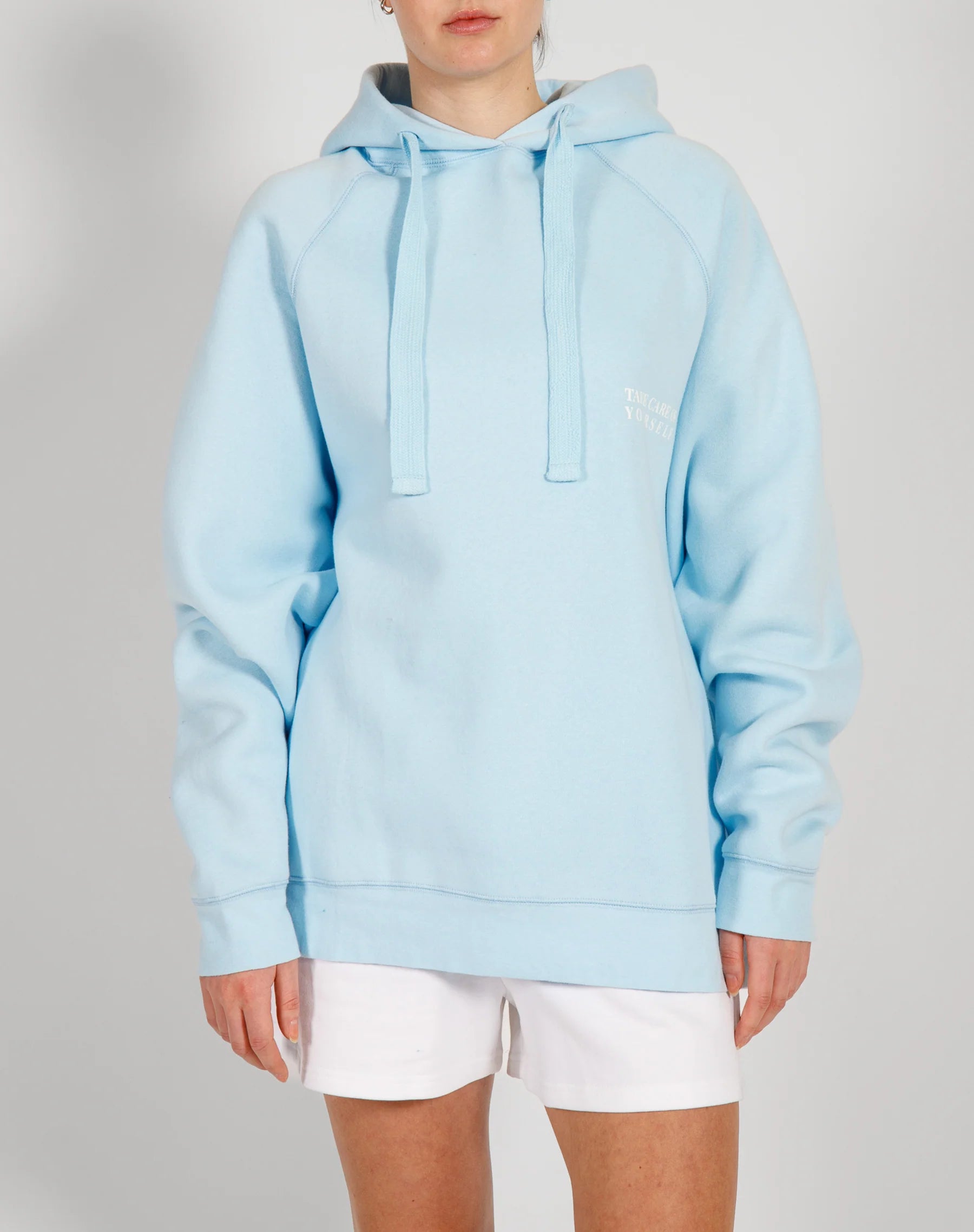The "TAKE CARE" Not Your Boyfriend's Hoodie | Baby Blue - BTL
