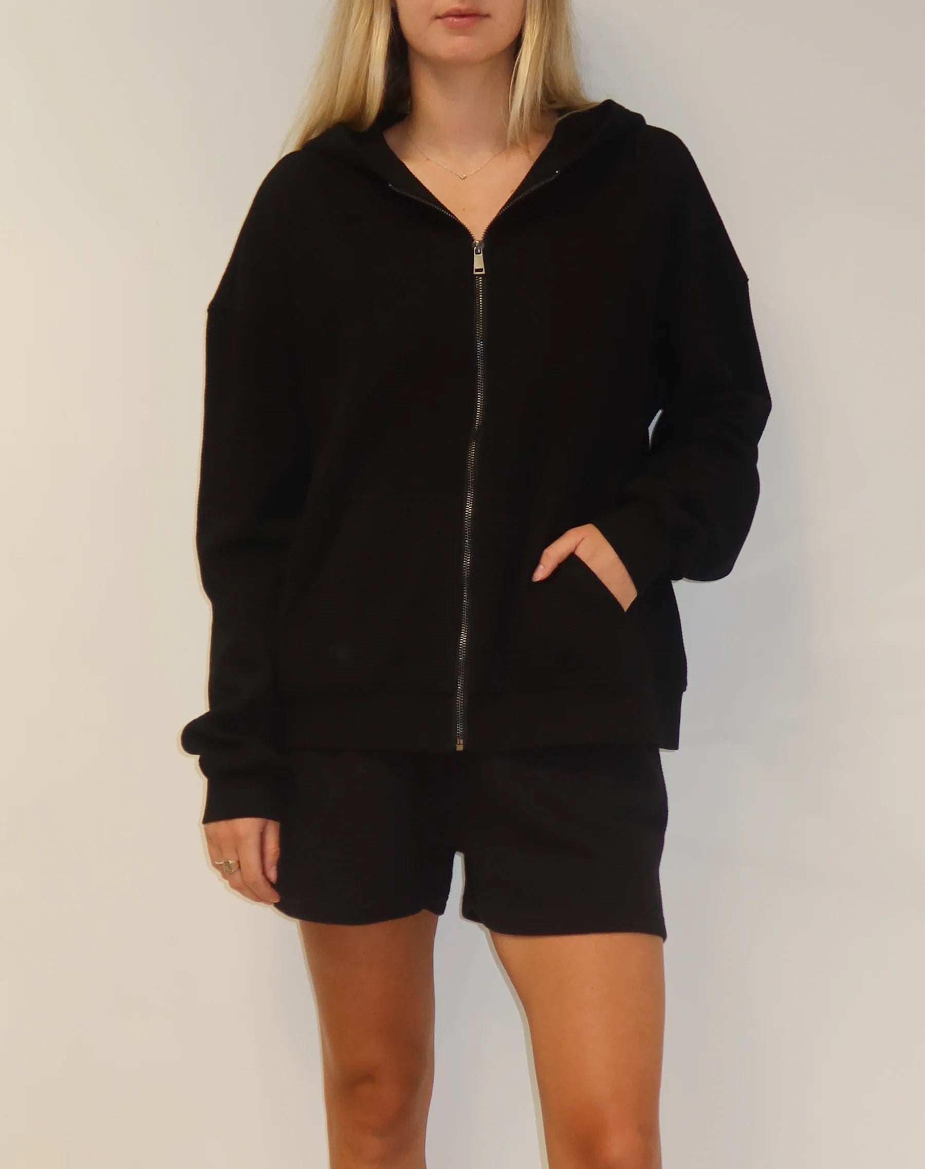 Waffle Oversized Zip-up Hoodie | BTL