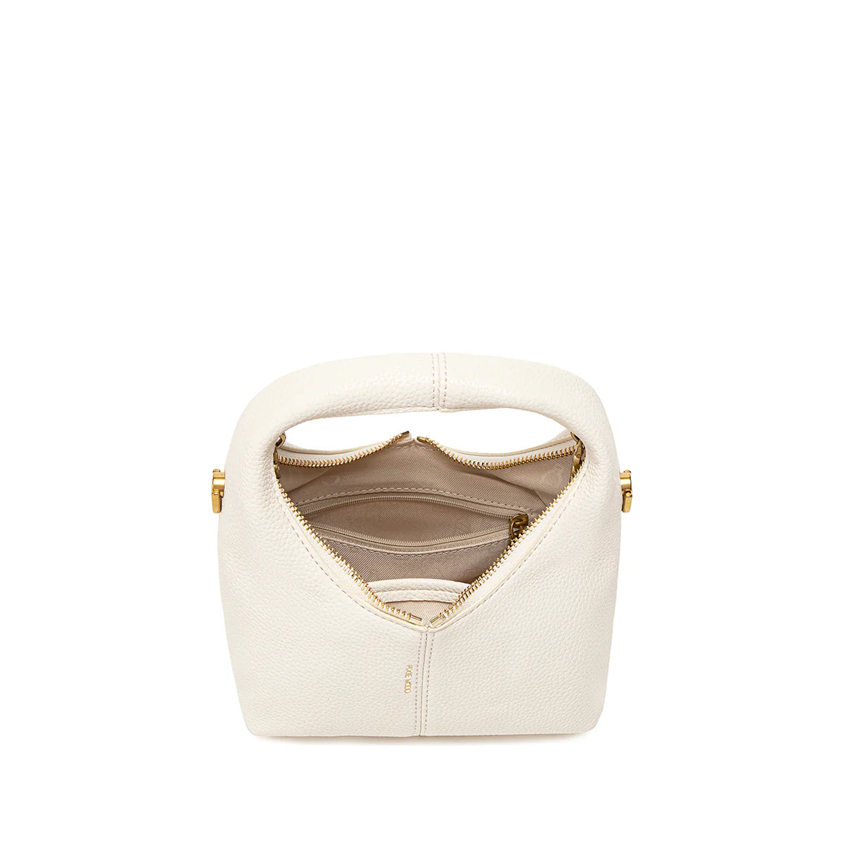 Circle Crossbody Bag - Cream Pebbled | Pixie Mood