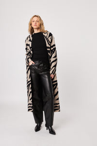 Rashad Long Cardigan - Shadow Zebra | John & Jenn