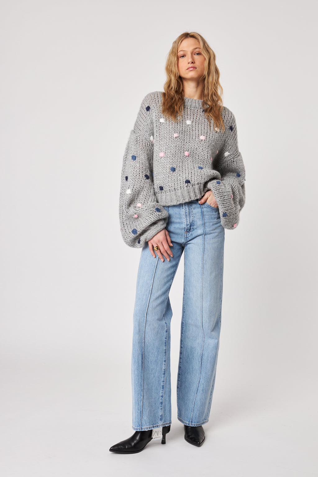 Greyson Sweater - Dotted Shadow | John & Jenn