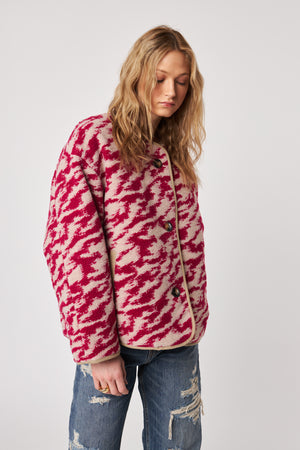Quincy Reversible Jacket - Raspberry Swirl | John & Jenn