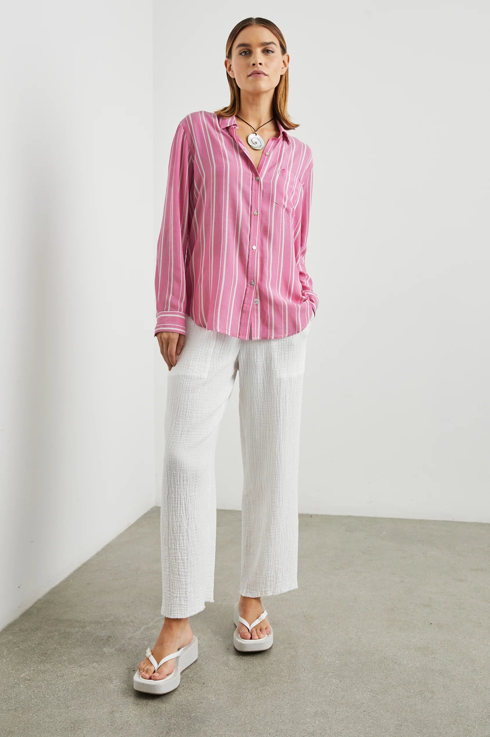 Gaia Shirt - Berry Stripe | Rails