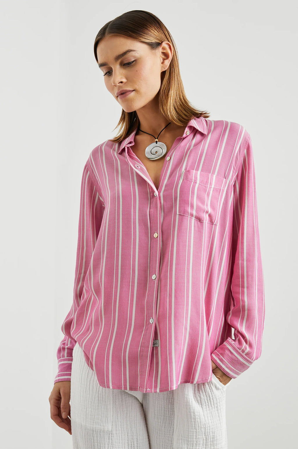 Gaia Shirt - Berry Stripe | Rails