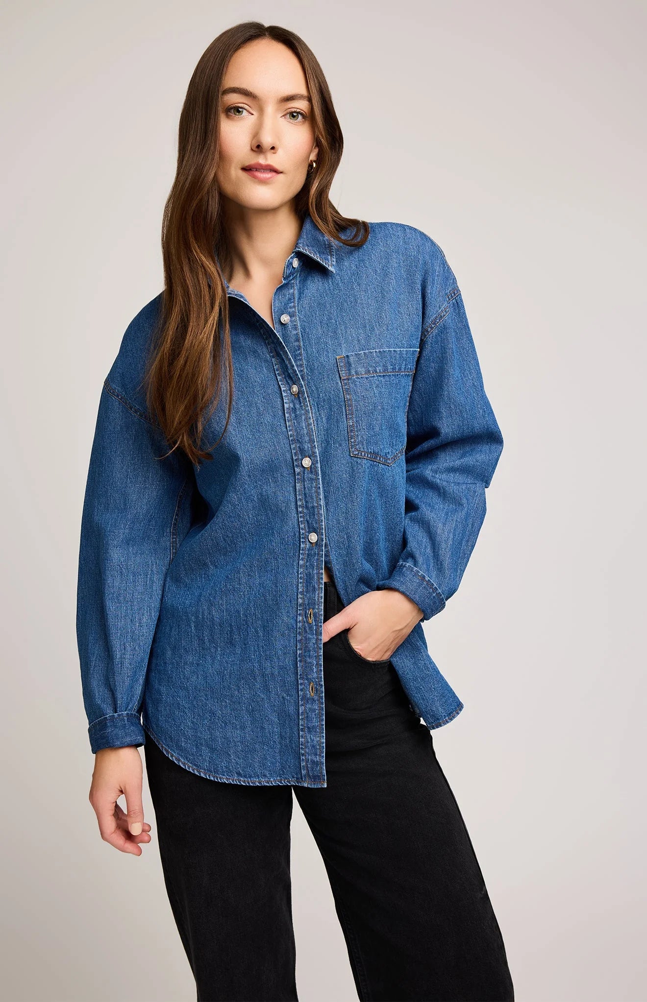 Whitney Denim Button Down Shirt | Gentle Fawn