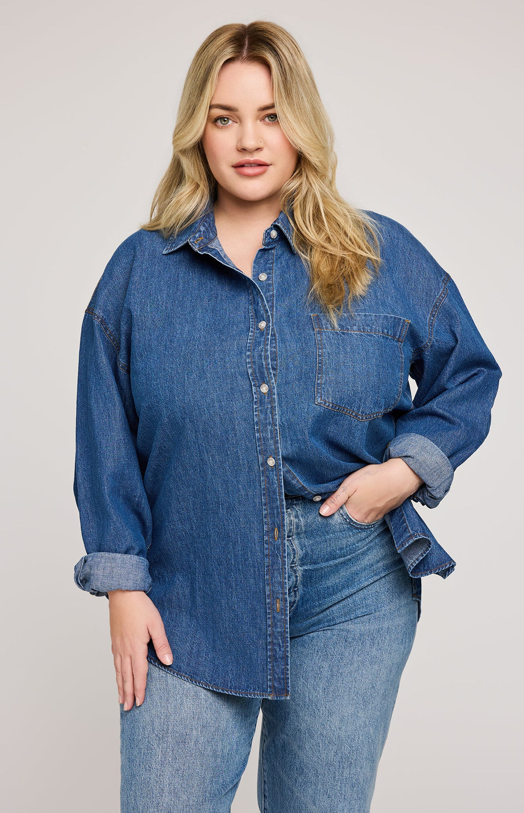 Whitney Denim Button Down Shirt | Gentle Fawn