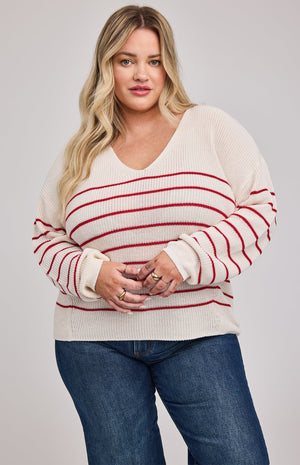 Tucker Pullover Sweater - Red Stripe | Gentle Fawn