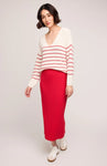 Catalina Midi Skirt - Red | Gentle Fawn