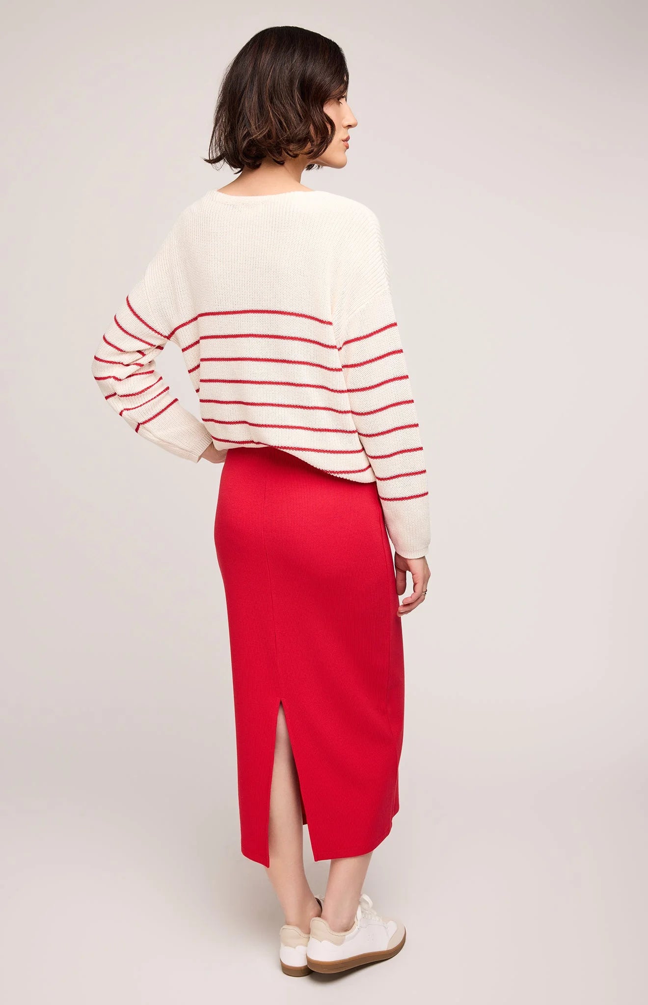 Catalina Midi Skirt - Red | Gentle Fawn