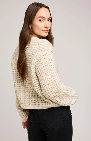 Willow V-Neck Sweater - Heather Oat | Gentle Fawn