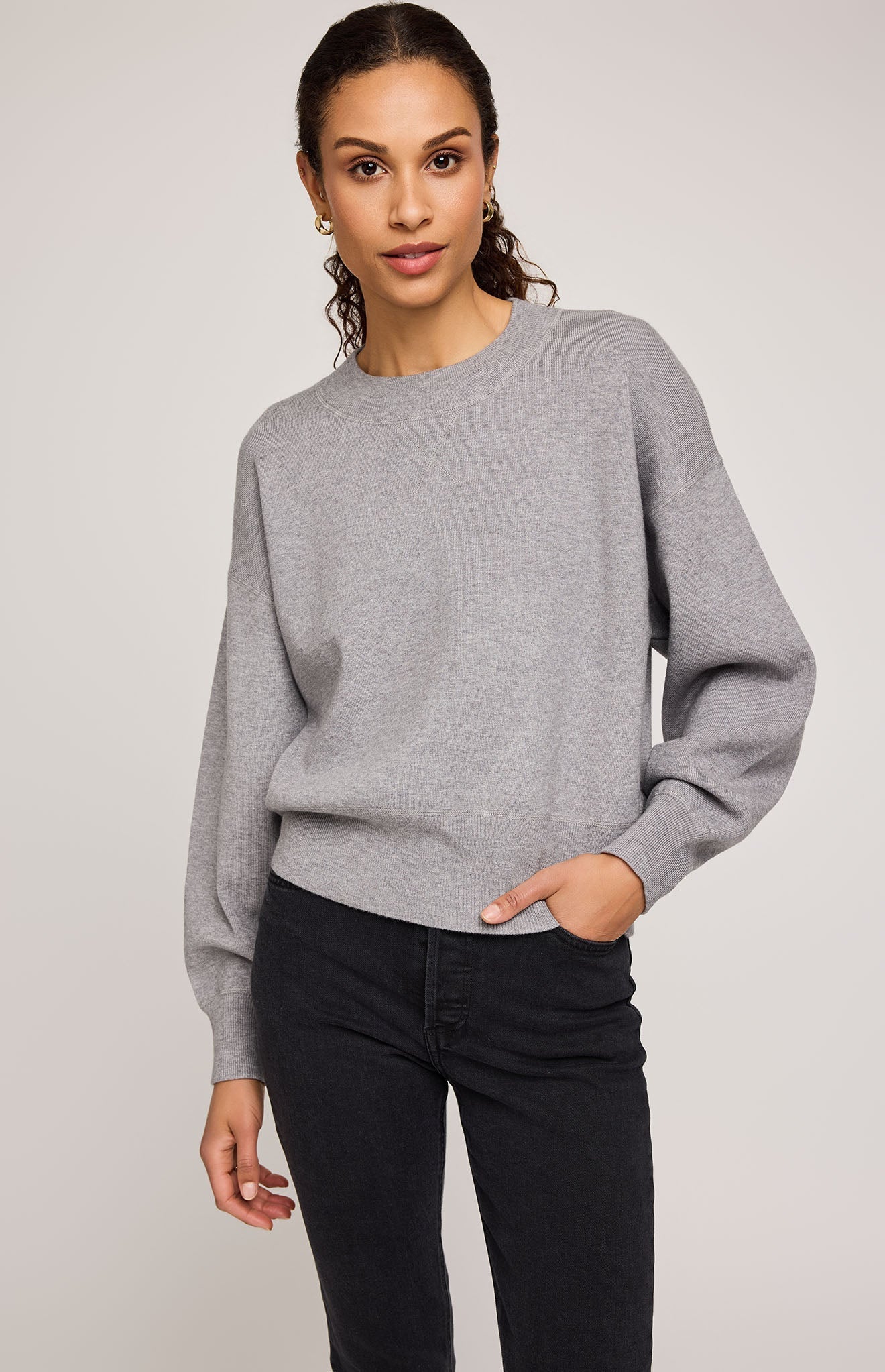 Alfie Crewneck Sweater - Heather Grey | Gentle Fawn