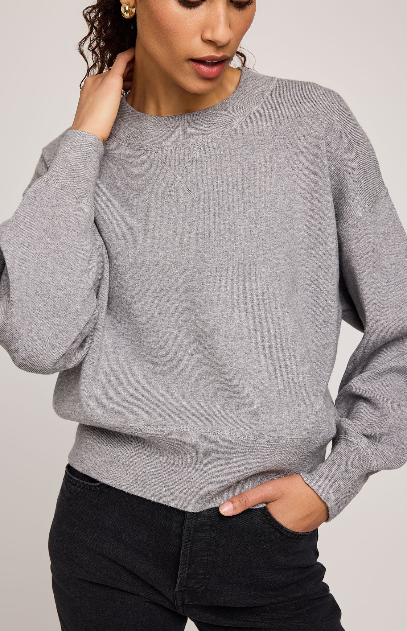 Alfie Crewneck Sweater - Heather Grey | Gentle Fawn