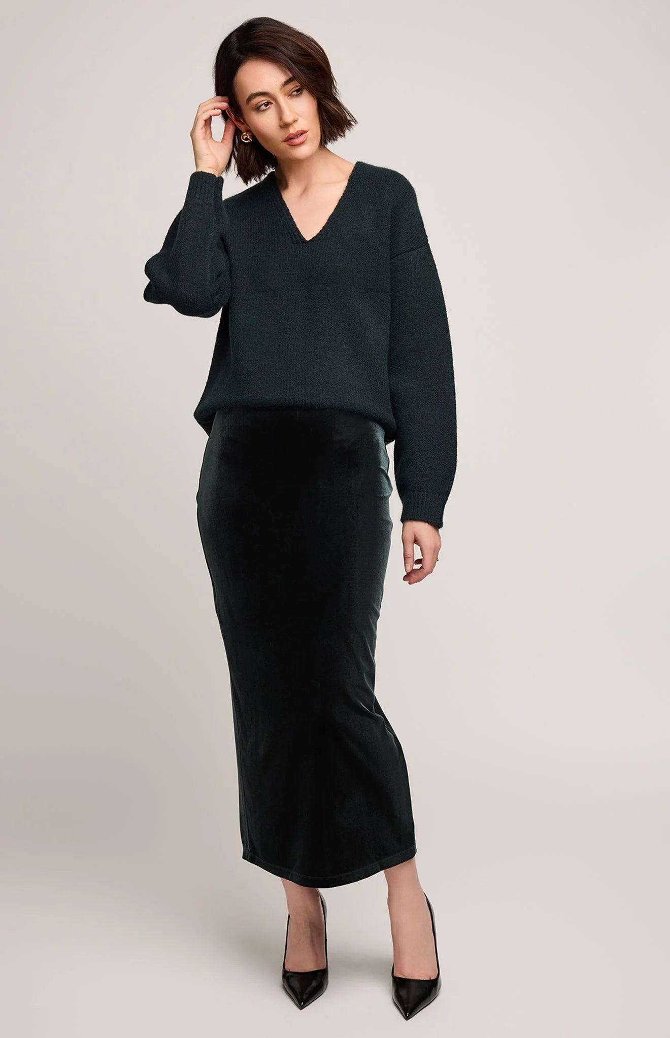 Dahlia Velvet Skirt - Wintergreen | Gentle Fawn