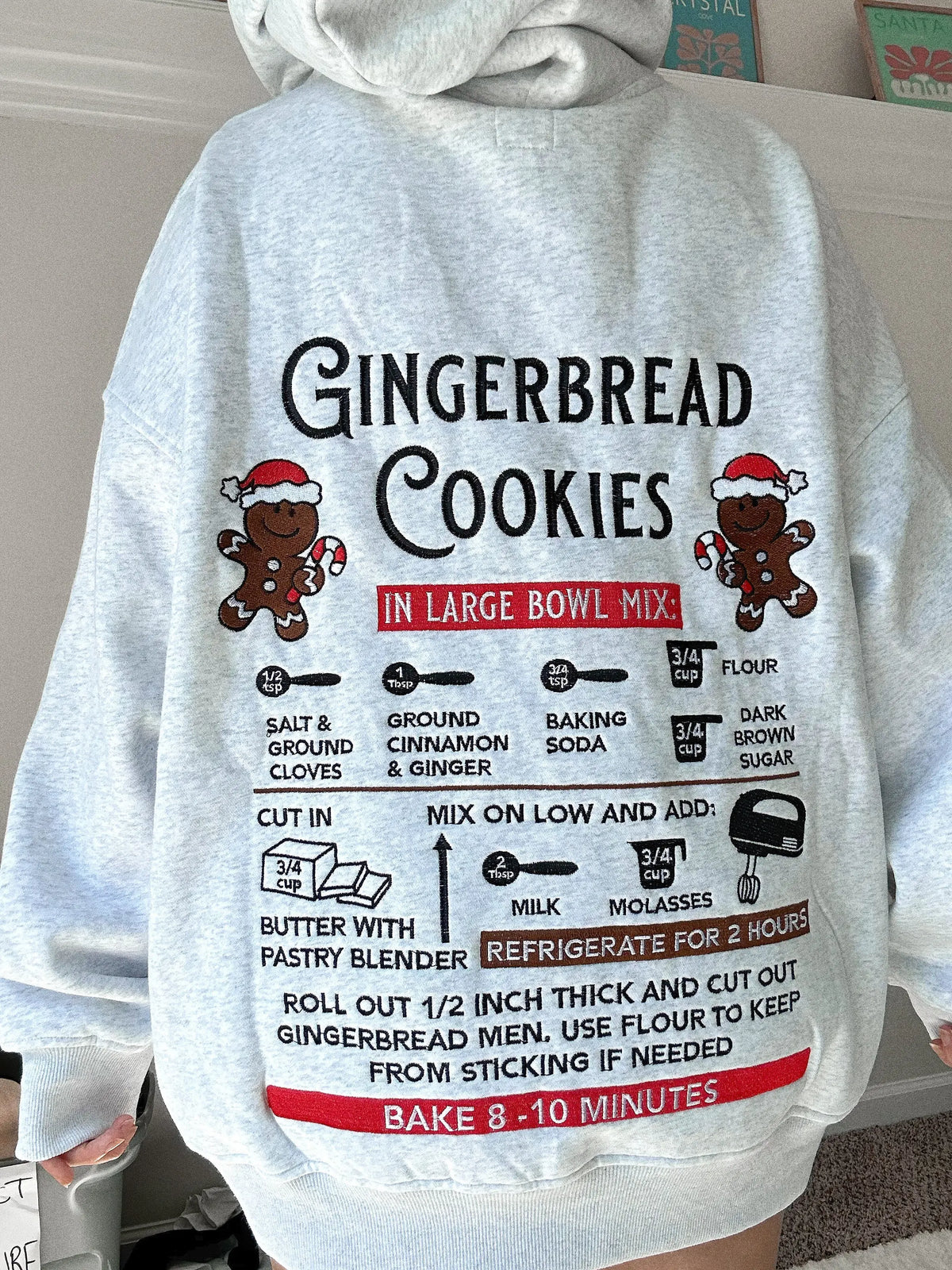 Gingerbread Recipe Hoodie | Pearl Grey