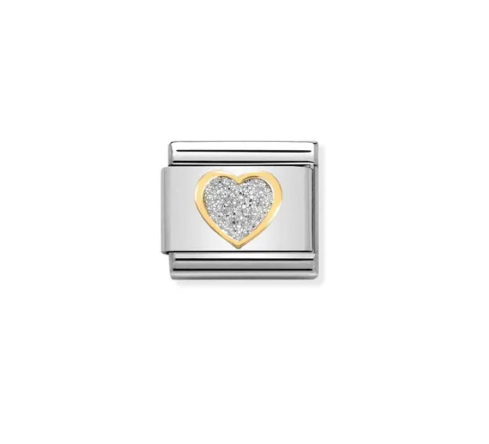 Gold Glitter Heart - Composable Link | Nomination Italy