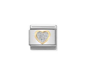 Gold Glitter Heart - Composable Link | Nomination Italy