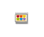 Gold Rainbow Hearts - Composable Link | Nomination Italy