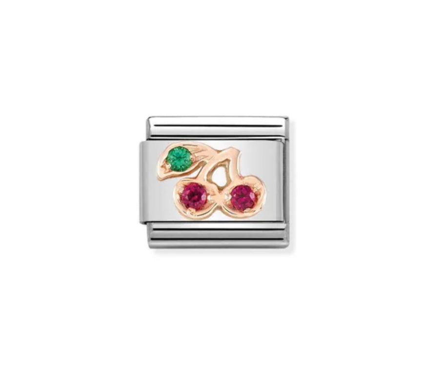 Rose Gold Cherry w/Stones - Composable Link | Nomination Italy