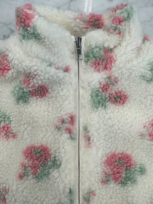 Kids Floral Sherpa - White & Pink | BTL