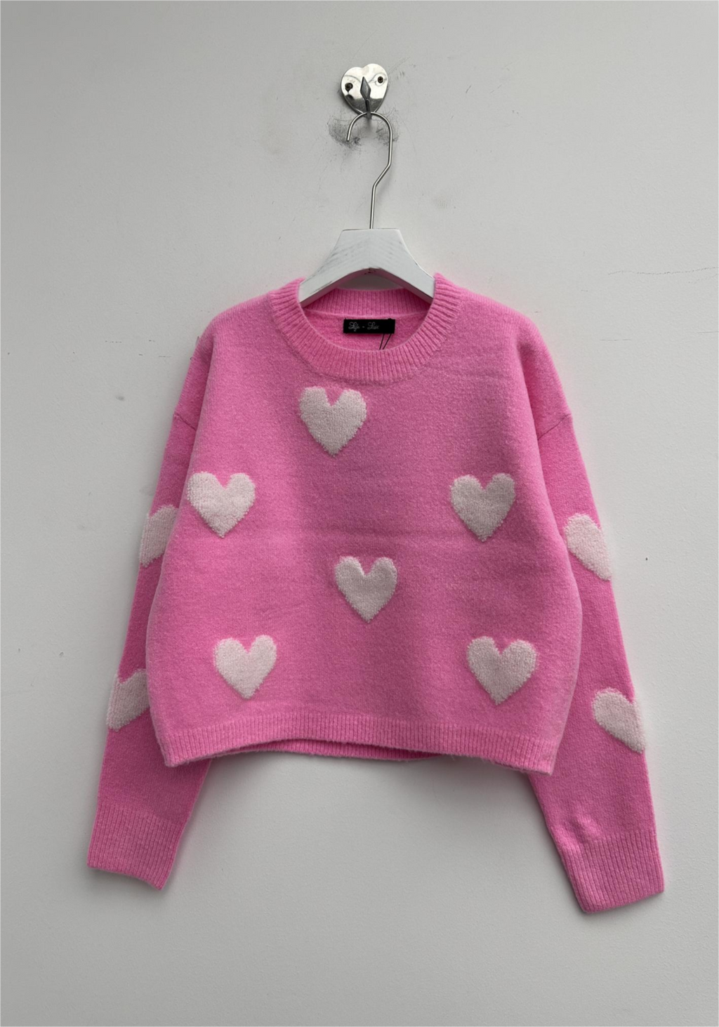 Isla Crewneck With Sherpa Hearts | Lyla & Luxe