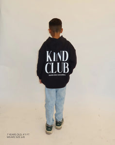 "Kind Club" Kids Big Sister Hoodie - Black | BTL