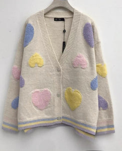 Lovella Cardigan with Plush Hearts - Lyla & Luxe