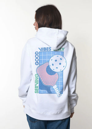 Pickleball Players Club White Oversized Hoodie | Girl Dangerous