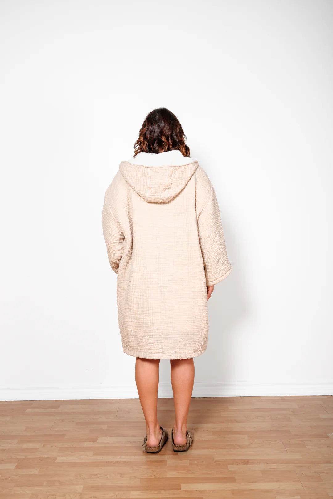 THE POLAR - Unisex Fleece-lined Muslin Zip Poncho | Tofino Towel