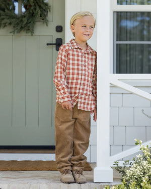 Collared Long Sleeve Shirt - Red Plaid | Rylee & Cru