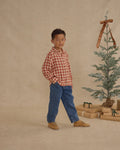 Collared Long Sleeve Shirt - Red Plaid | Rylee & Cru