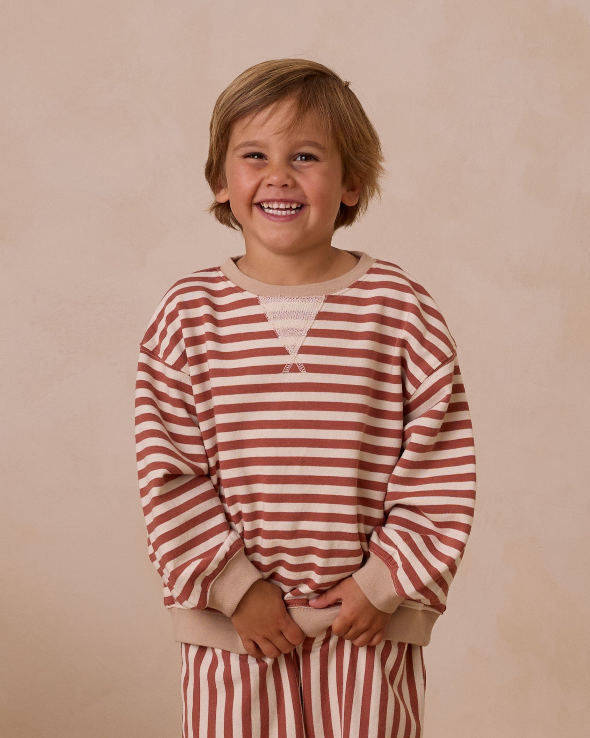 Oversized Kids Crew - Poppy Stripe | Rylee & Cru