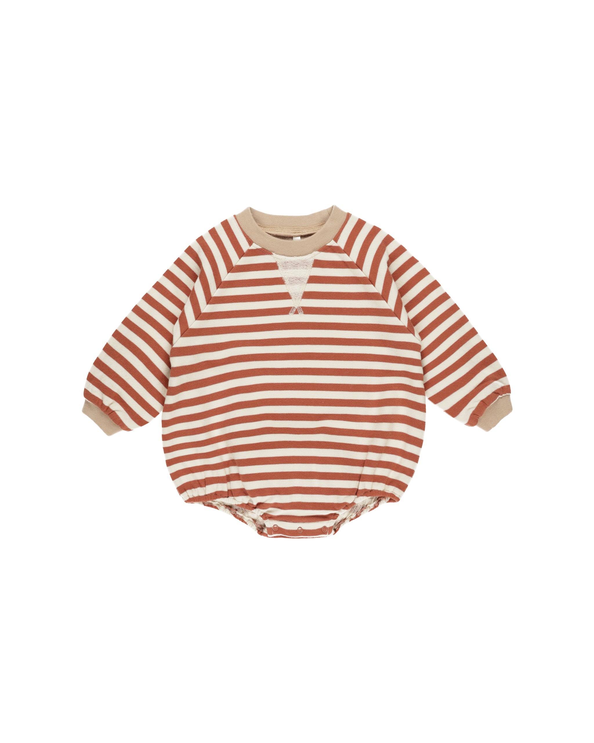 Crewneck Romper - Poppy Stripe | Rylee & Cru