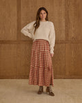 Tiered Midi Skirt - Red Plaid | Rylee & Cru