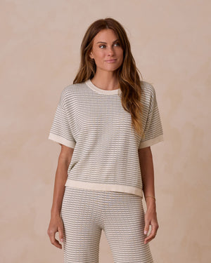 Boxy Knit Set - Sage Stripe | Rylee & Cru