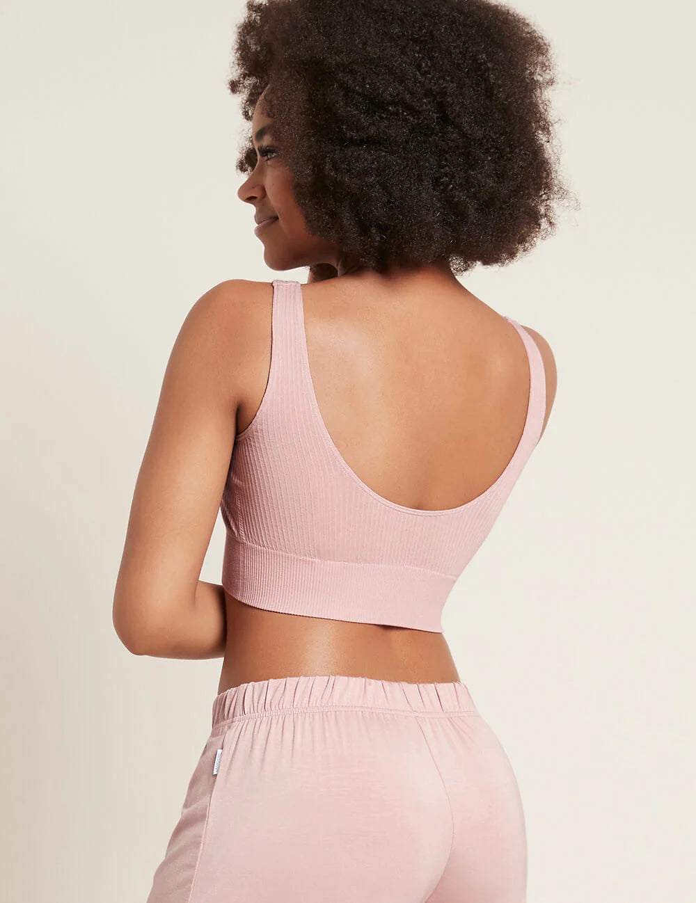 Ribbed Seamless Bra - Dusty Pink - Boody