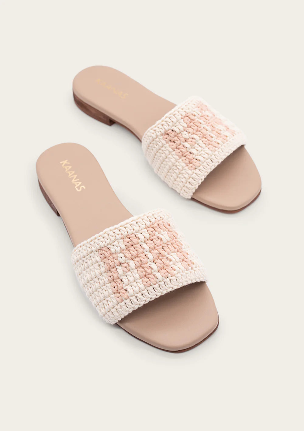 "MAMA" Sandals Almond w/ Pink | Kaanas