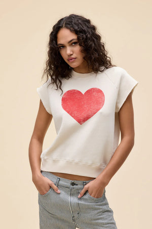 Heart Cut-Off Sweatshirt | Daydreamer