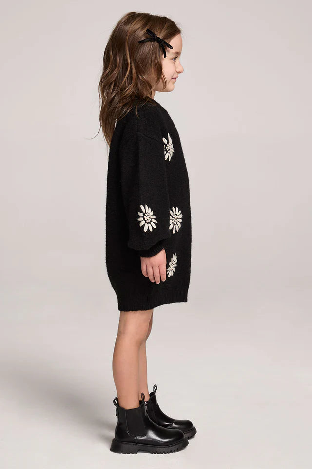 Blossom Sweater Dress - Black | Saltwater Luxe