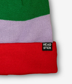 Tricolor Beanie Lined With Fleece - Tokyo Red | Headster