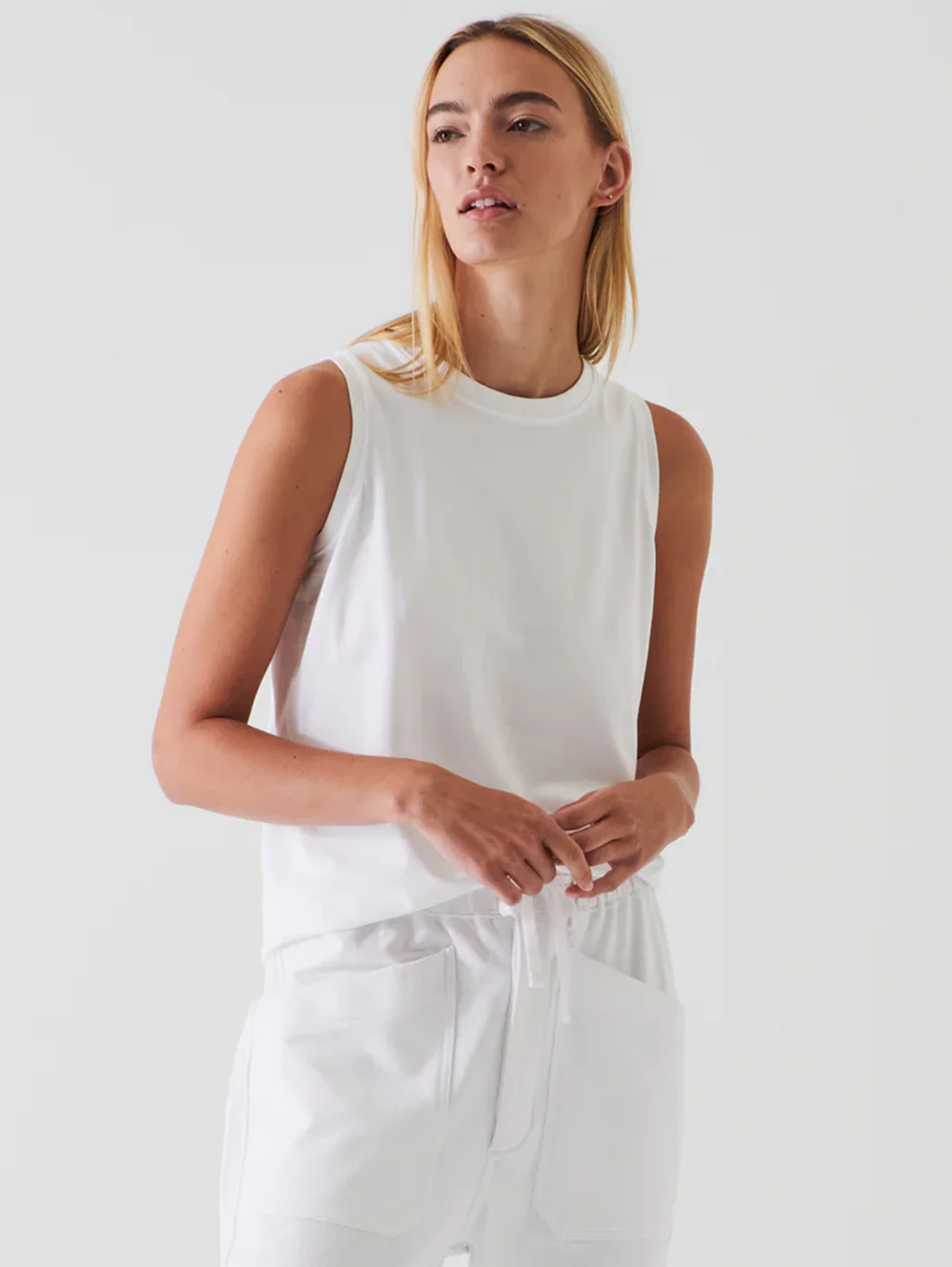 Iconic Boyfriend Tank - White | Patrick Assarf