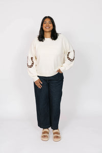Yeehaw Sweater in Cream/Brown | Smash & Tess