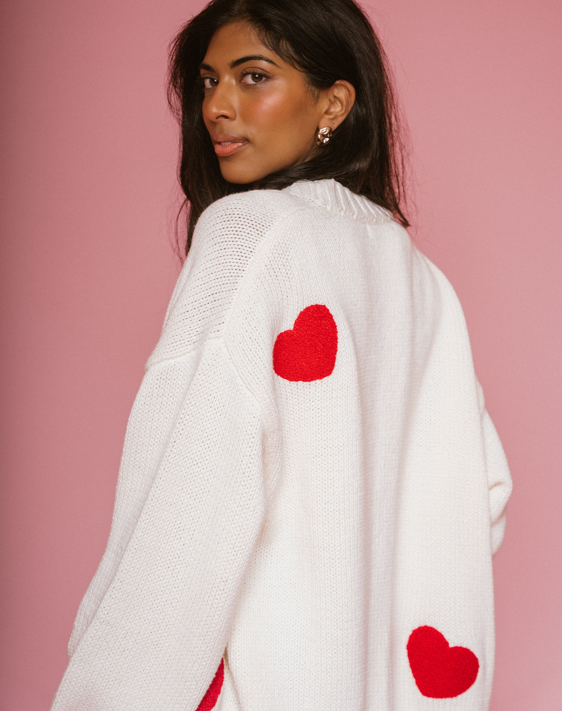 All Over Heart Oversized Cardigan | BTL